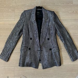 Isabel Marant Denel Double-Breasted Metallic Cocktail Blazer